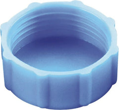 Caplugs - Round Head, Threaded Cap - 13/32" Long, High-Density Polyethylene, Blue - Exact Tooling