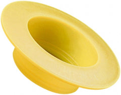 Caplugs - 2.036" ID, Round Head, Tapered Cap/Plug with Flange - 3.79" OD, 1" Long, Low-Density Polyethylene, Yellow - Exact Tooling