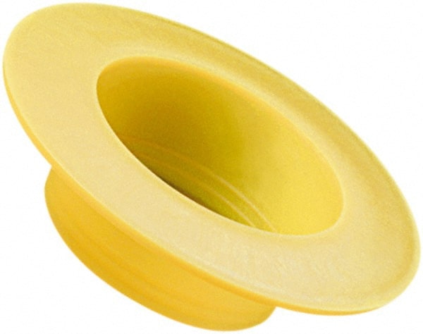 Caplugs - 1.171" ID, Round Head, Tapered Cap/Plug with Flange - 2.88" OD, 21/32" Long, Low-Density Polyethylene, Yellow - Exact Tooling