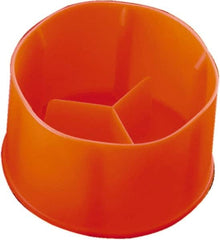 Caplugs - 1.58" ID, Round Head Connector Cap - 1-1/16" Long, Low-Density Polyethylene, Orange - Exact Tooling