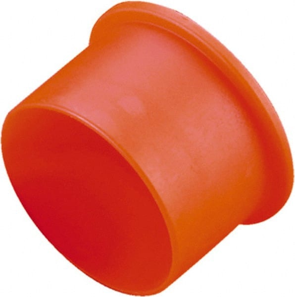 Caplugs - 0.363" ID, Round Head, Tapered Cap - 0.59" OD, 3/8" Long, Low-Density Polyethylene, Orange - Exact Tooling