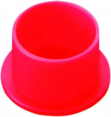 Caplugs - 1.31" ID, Push-On, Round Head Cap - 1.56" OD, 15/16" Long, Low-Density Polyethylene, Red - Exact Tooling