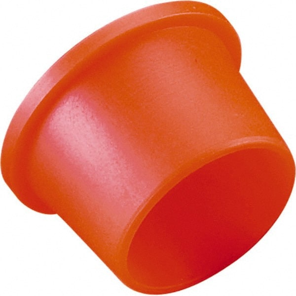 Caplugs - 0.397" ID, Round Head, Tapered Plug - 0.52" OD, 11/32" Long, Low-Density Polyethylene, Orange - Exact Tooling