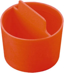 Caplugs - 0.639" ID, Pull-Tab, Round Head, Tapered Plug - 3/4" Long, Low-Density Polyethylene, Orange - Exact Tooling