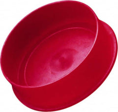 Caplugs - 3.94" ID, Round Head Cap - 4.16" OD, 1" Long, Low-Density Polyethylene, Red - Exact Tooling