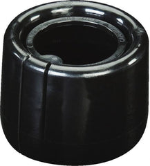 Caplugs - Round Head, Tear-Tab Tube Cap - Low-Density Polyethylene, Black - Exact Tooling