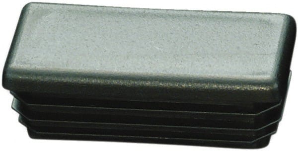 Caplugs - Rectangular Finishing Plug for 14 to 20 Gauge Panels, - 1/2" Deep, Low-Density Polyethylene, Black - Exact Tooling
