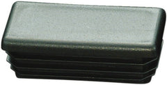 Caplugs - Rectangular Finishing Plug for 14 to 20 Gauge Panels, - 1/2" Deep, Low-Density Polyethylene, Black - Exact Tooling
