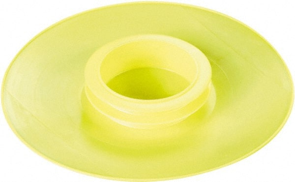 Caplugs - 0.94" ID, Push-On Flange Cap - 3.94" OD, 51/64" Long, Low-Density Polyethylene, Yellow - Exact Tooling