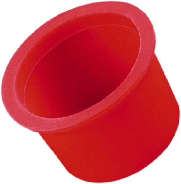 Caplugs - 11/16" ID, Round Head, Tapered Masking Cap/Plug - 1.02" OD, 9/16" Long, Silicone, Red - Exact Tooling