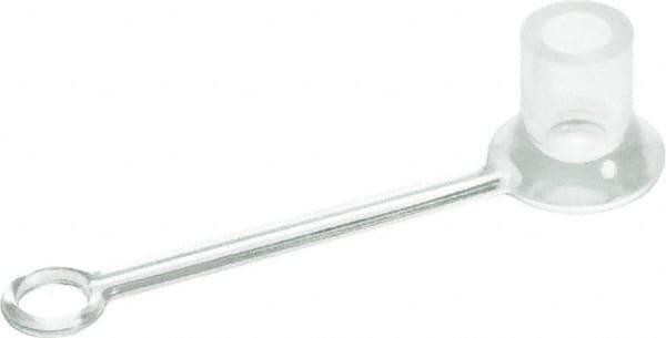 Caplugs - 0.36" ID, Round Head, Tethered Cap - 1-29/32" Long, Silicone, Natural (Color) - Exact Tooling