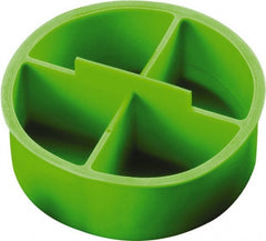 Caplugs - 0.543" ID, Round Head, Tapered Tube Plug - 0.63" OD, 1/2" Long, Low-Density Polyethylene, Green - Exact Tooling