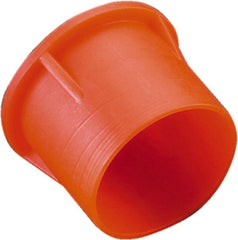 Caplugs - 0.551" ID, Round Head Tube Cap/Plug - 53/64" Long, Low-Density Polyethylene, Orange - Exact Tooling