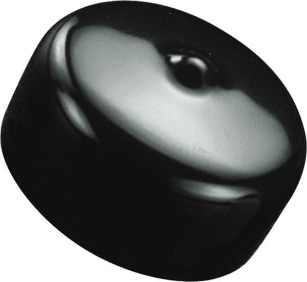 Caplugs - 0.49" ID, Flexible, Round Head Masking Cap - 0.61" OD, 1/2" Long, Vinyl, Black - Exact Tooling