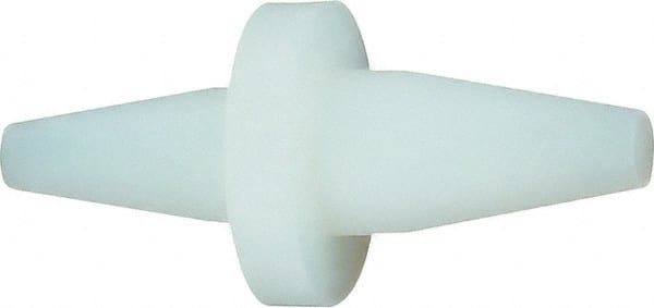 Caplugs - 0.238" (End 1) & 1/4" (End 2) ID, Round Head, Tapered Double-Ended Plug with Washer - Silicone, Natural (Color) - Exact Tooling