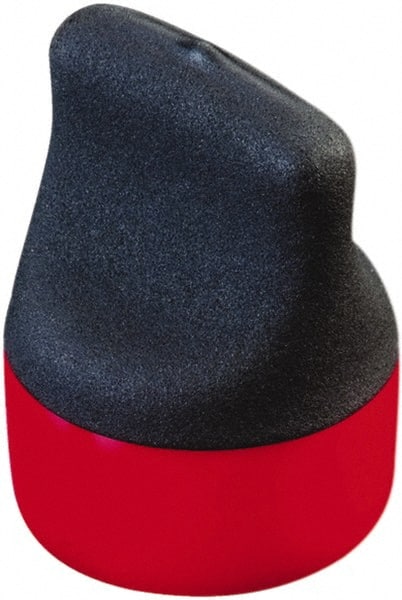 Caplugs - 0.797" ID, Round Head, Textured Pull-Tab Cap - 1-13/16" Long, Vinyl, Red/Black - Exact Tooling
