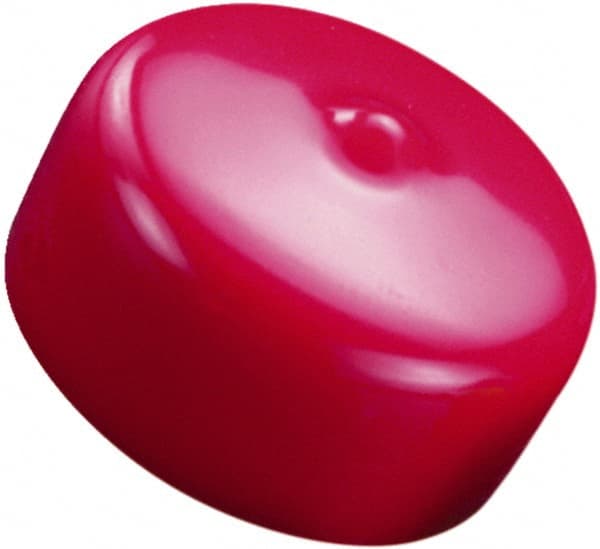 Caplugs - Round Head Cap - 1.14" OD, 1/2" Long, Vinyl, Red - Exact Tooling
