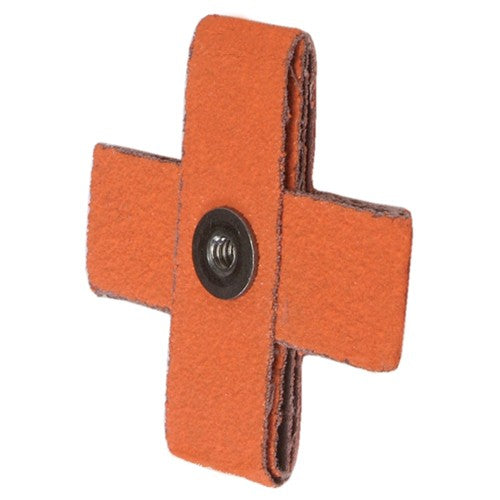 3″ × 3″ × 1″ Cross Pad 8-Ply 120 Grit 1/4-20 Eyelet Ceramic Alumina - Exact Tooling