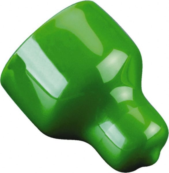 Caplugs - 0.857" ID, Pull-Tab, Round Head Cap - 1-17/64" Long, Vinyl, Green - Exact Tooling