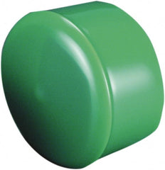 Caplugs - Round Head Cap with Flange - 2.89" OD, 1-1/2" Long, Vinyl, Gray - Exact Tooling