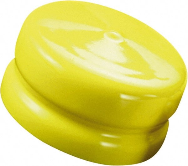 Caplugs - 1.45" ID, Push-On, Round Head Flange Cap - 1.55" OD, 7/16" Long, Vinyl, Black - Exact Tooling