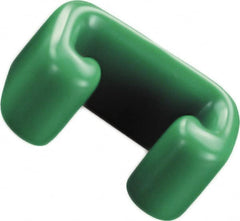 Caplugs - 1-1/4" x 3/4", Flexible Push-On U-Frame End Cap - 3/4" Long, Vinyl, Green - Exact Tooling