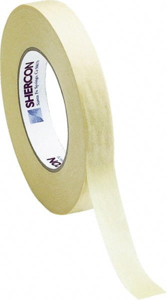 Caplugs - 15mm Wide x 55 m Long Off-White Crepe Paper High Temperature Masking Tape - Series KD1115MM, 7.5 mil Thick - Exact Tooling