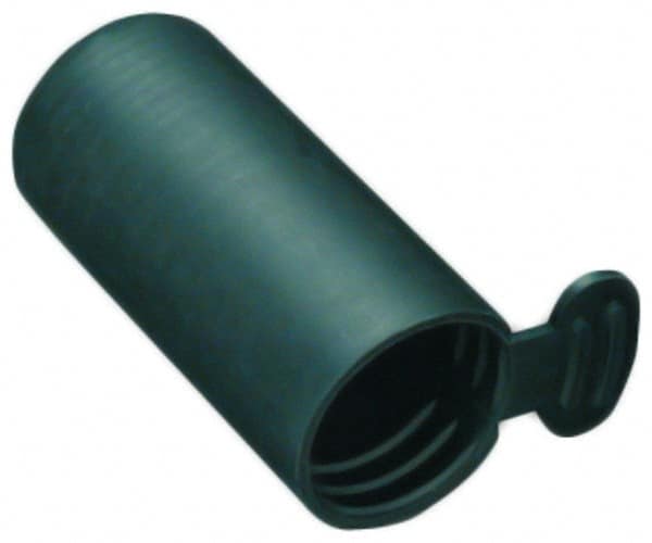 Caplugs - 0.557" ID, Round Head, Tear-Tab Masking Cap - 1-21/64" Long, Vinyl, Black - Exact Tooling