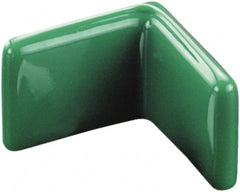 Caplugs - 1" x 1/8", Flexible Push-On L-Frame End Cap - 1/2" Long, Vinyl, Green - Exact Tooling