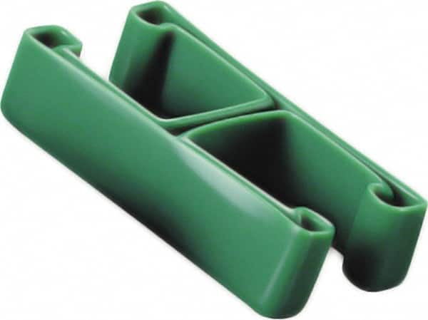 Caplugs - 1-5/8" x 3/4", Flexible Push-On I-Frame End Cap - 1-5/8" Long, Vinyl, Green - Exact Tooling