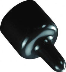 Caplugs - 0.325" ID, Pull-Tab, Round Head Masking Cap - 1-1/2" Long, Vinyl, Black - Exact Tooling