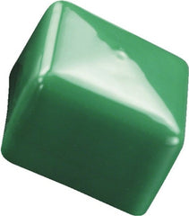 Caplugs - Square Head Tube Cap - 3.13" OD, 1" Long, Vinyl, Green - Exact Tooling