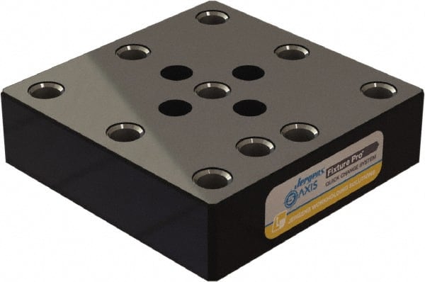 Jergens - 130mm Long x 130mm Wide x 35mm High Steel Fixture Plate - 35mm Plate Thickness - Exact Tooling