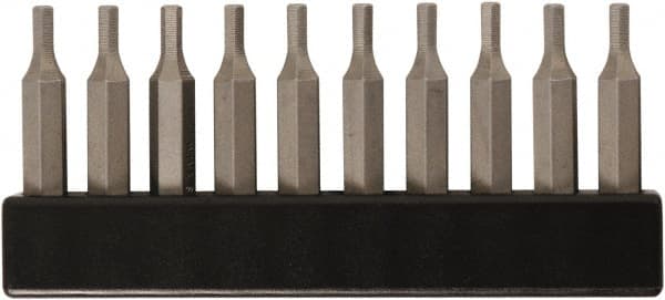 Wiha - 9/64" Hex Screwdriver Bit - 4mm Drive, 28mm OAL - Exact Tooling