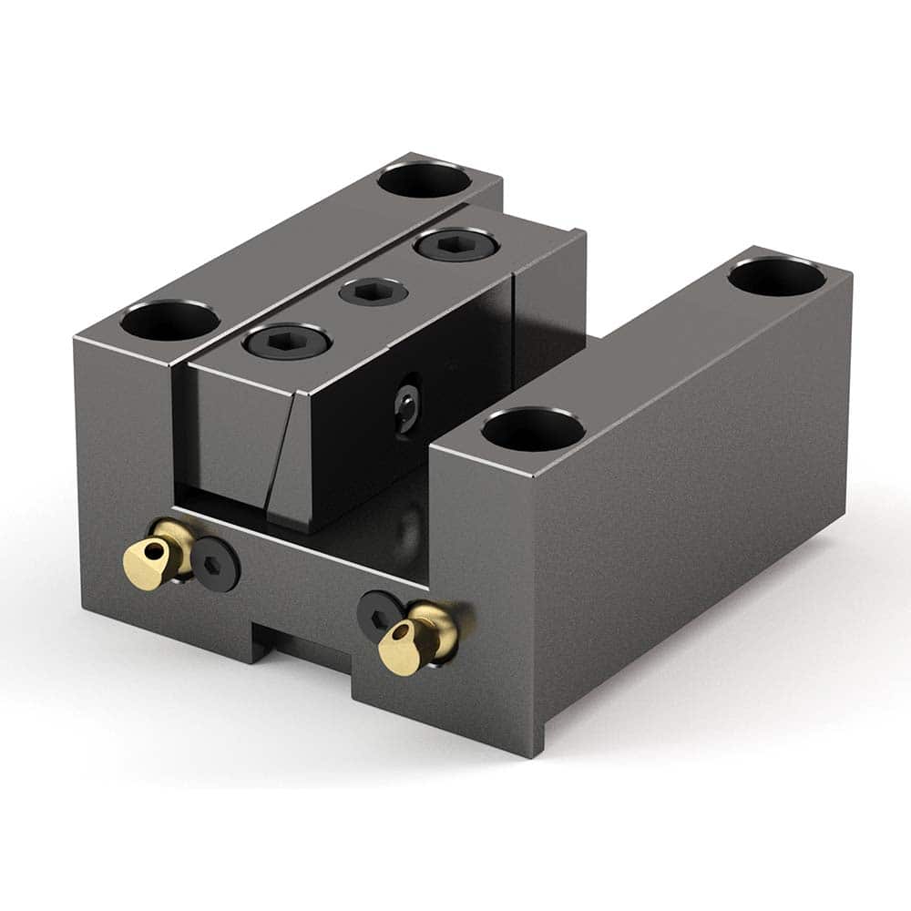 Global CNC Industries - Turret & VDI Tool Holders; Type: Doosan OD Facing Block ; Clamping System: 90mm X 90mm ; Tool Axis: OD ; Through Coolant: No ; Outside Diameter (Decimal Inch): 1.2500 ; Additional Information: 4 Mounting Holes - Exact Tooling