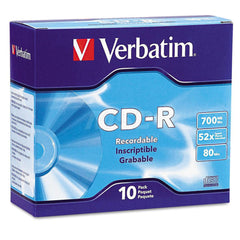 Verbatim - Office Machine Supplies & Accessories; Office Machine/Equipment Accessory Type: CD-R Discs ; For Use With: Office Use ; Storage Capacity: 700MB ; Color: Silver - Exact Tooling