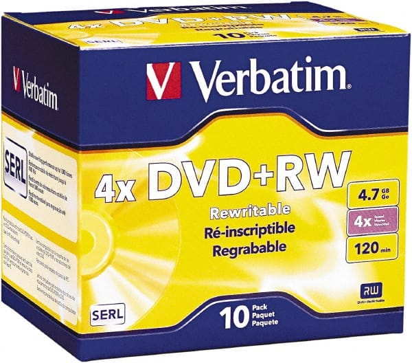 Verbatim - Silver DVD+RW Discs - Use with CD, DVD Drives - Exact Tooling