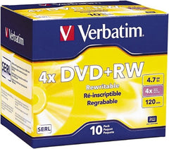 Verbatim - Silver DVD+RW Discs - Use with CD, DVD Drives - Exact Tooling