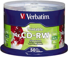 Verbatim - Silver CD-RW Discs - Use with CD, DVD Drives - Exact Tooling