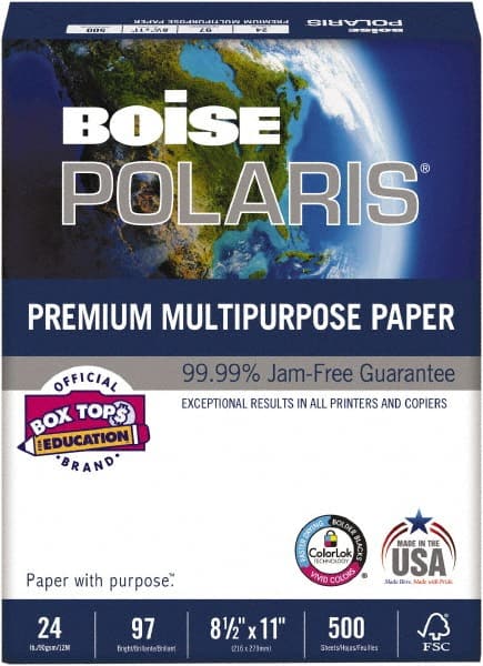 Boise - 8-1/2" x 11" White Copy Paper - Use with Laser Printers, Copiers, Inkjet Printers - Exact Tooling