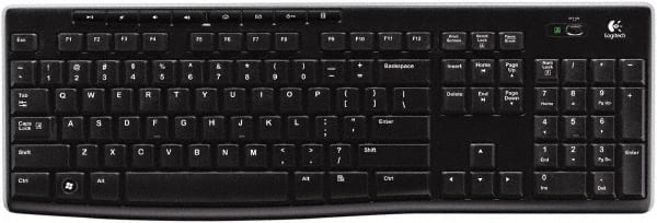 Logitech - Black Wireless Keyboard - Use with Mac OS X, Windows XP, Vista 7, 8 - Exact Tooling
