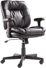 OIF - 40" High Executive Swivel/Tilt Chair - 26" Wide x 25-3/8" Deep, Soft Leather Seat, Black - Exact Tooling