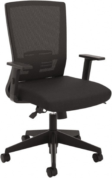Basyx - 43-1/8" High High Back Chair - 28" Wide x 28-3/8" Deep, Fabric Mesh Seat, Black - Exact Tooling