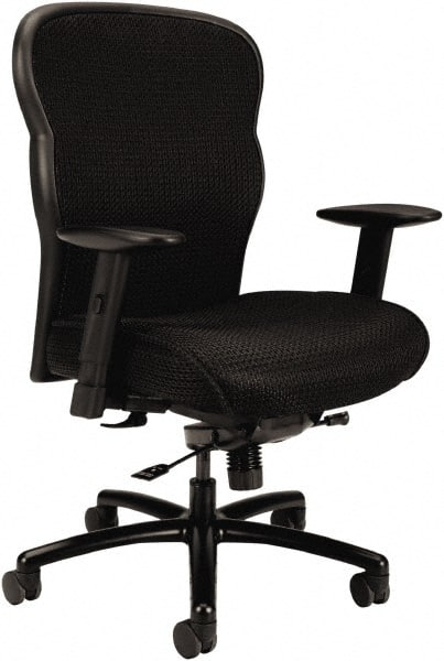 Basyx - 42-7/8" High Big & Tall Mesh Chair - 28 5/8" Wide x 25-5/8" Deep, Fabric Mesh Seat, Black - Exact Tooling
