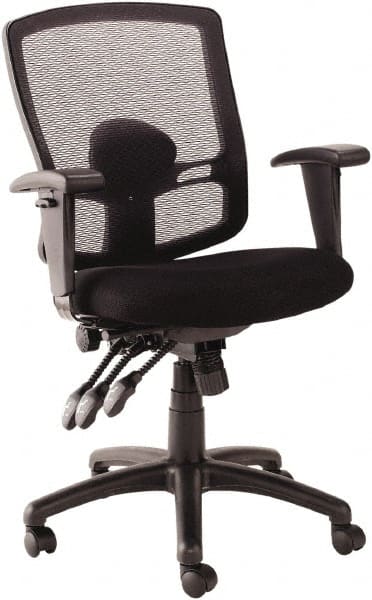 ALERA - 41-3/4" High Mid Back Chair - 30-3/4" Wide x 24-3/4" Deep, Mesh Seat, Black - Exact Tooling