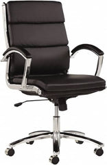 ALERA - 42-1/8" High Mid Back Chair - 24" Wide x 27-1/4" Deep, Leather Seat, Black - Exact Tooling
