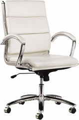 ALERA - 42-1/8" High Mid Back Chair - 24" Wide x 27-1/4" Deep, Faux Leather Seat, White - Exact Tooling