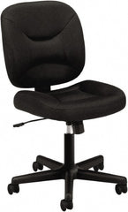 Basyx - 38-1/4" High Task Chair - 24-1/2" Wide x 33-1/2" Deep, Padded Mesh Seat, Black - Exact Tooling