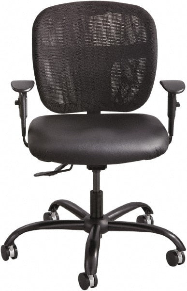 Safco - 37" High Task Chair - 26" Wide x 26" Deep, Vinyl Seat, Black - Exact Tooling
