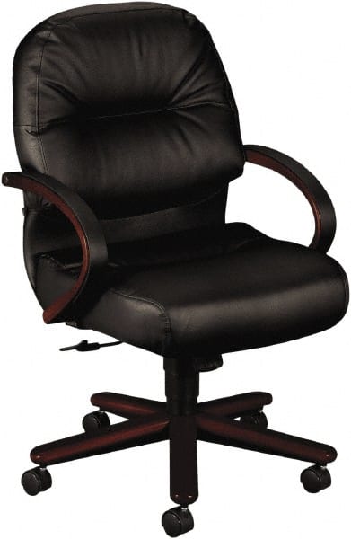 Hon - 41-3/4" High Mid Back Chair - 26" Wide x 28-3/4" Deep, Leather, Memory Foam Seat, Black - Exact Tooling